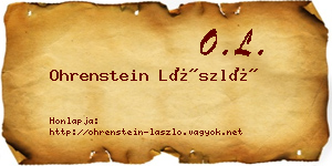 Ohrenstein László névjegykártya