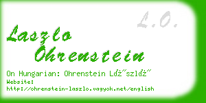 laszlo ohrenstein business card